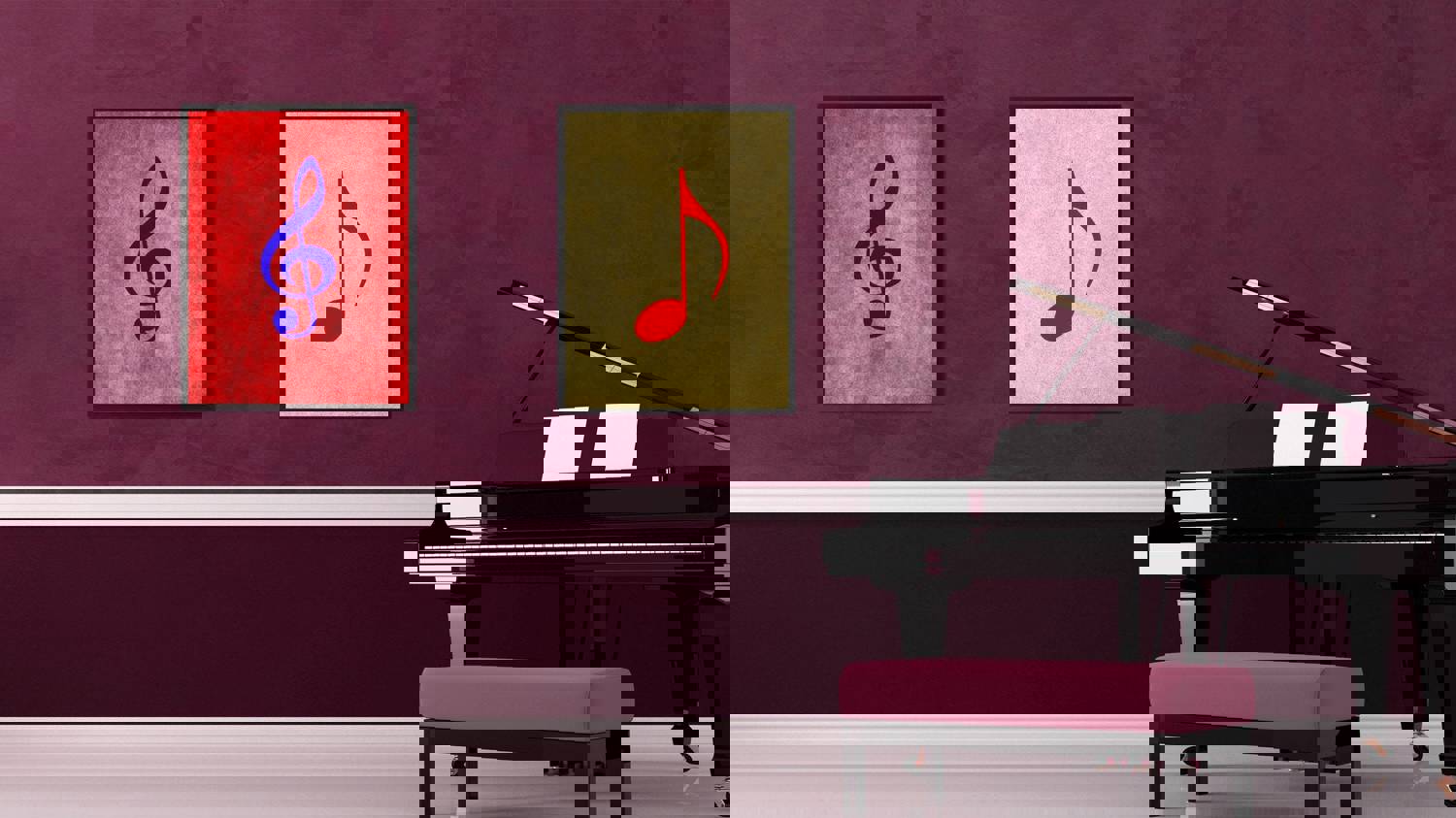 Quaver Music Brown Canvas Print Pictures Frames for Office and Home Décor