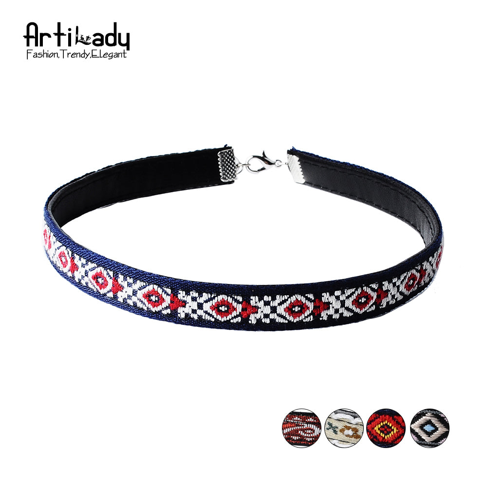 Artilady Leather Boho Choker Necklace - Multicolor Bohemian Fashion Jewelry for Women
