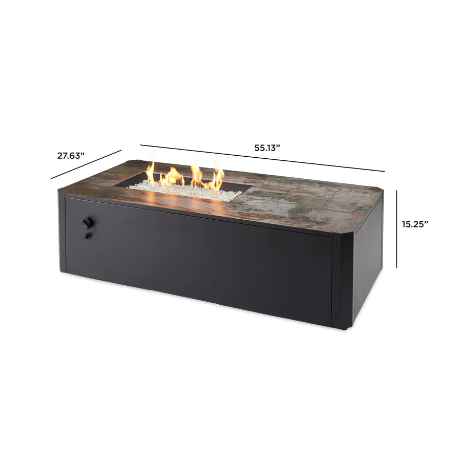 Outdoor Greatroom Co Kinney 55-Inch Rectangular Gas Fire Pit Table