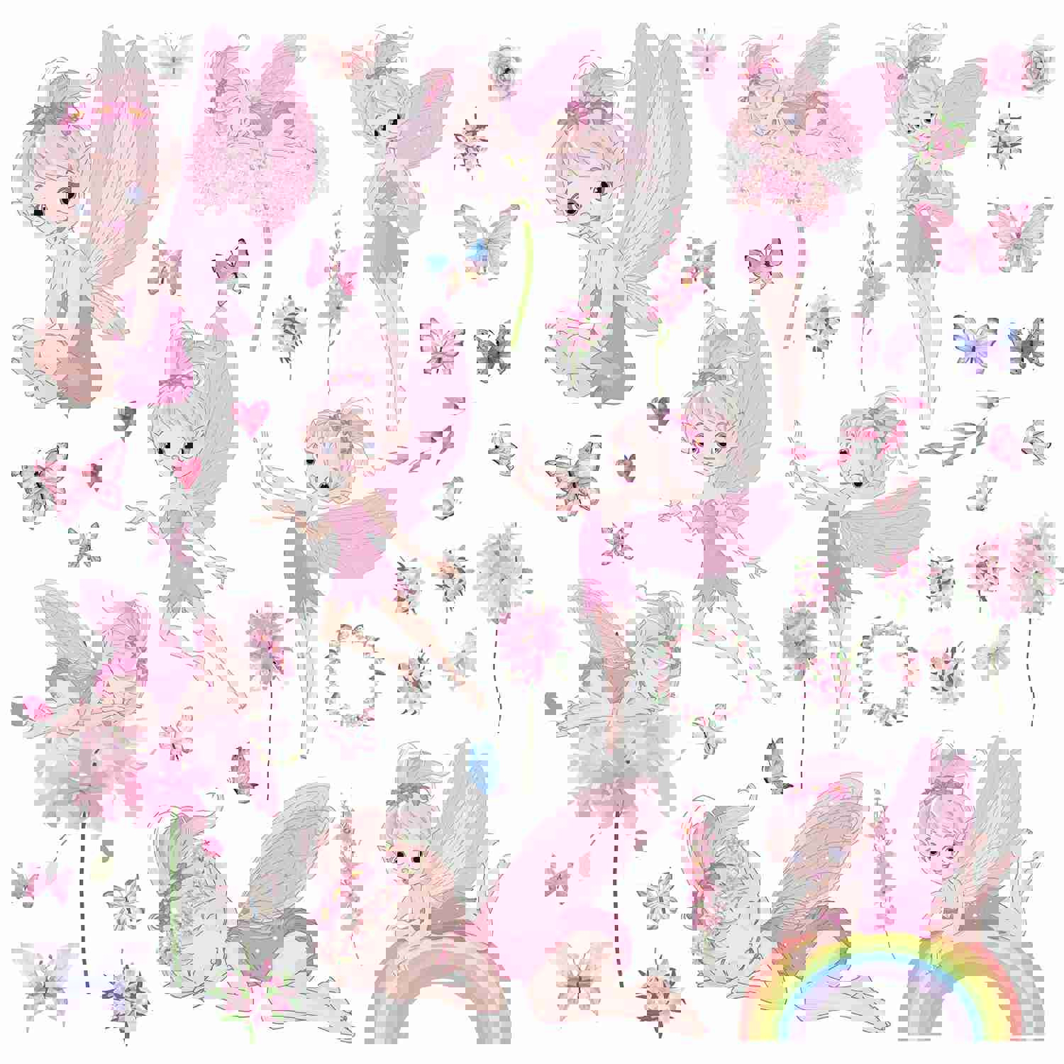 Craspire 16 Sheets 8 Styles Waterproof PVC Wall Stickers for Home Decoration