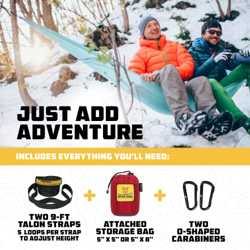 Wise Owl Outfitters Camping Hammock - Portable Lightweight Parachute Nylon for Outdoor Adventures