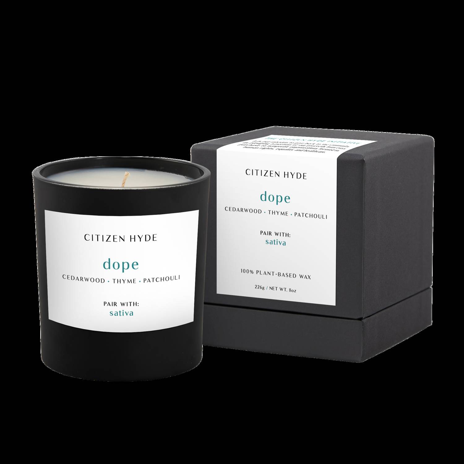 Dope Citizen Hyde Candle, Pair with Sativa - Fresh & Woodsy Scent
