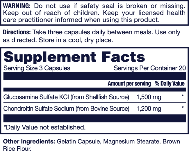 Glucosamine & Chondroitin Complex Formula | Joint Health Support Supplement