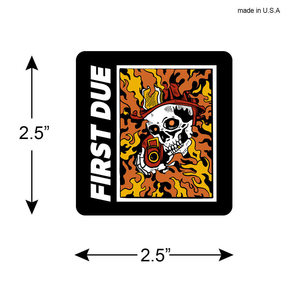 First DUE Firefighter Skull Sticker - Aggressive Interior Attack Decal