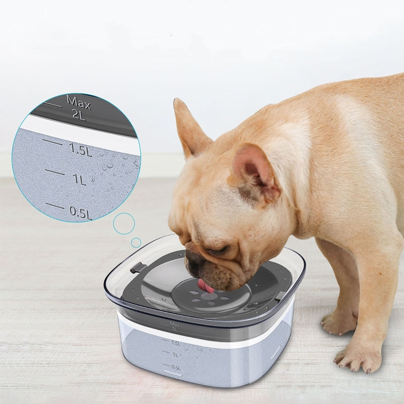 70oz Large Capacity Spill Proof Dog Water Bowl with Visible Water Level for Pets