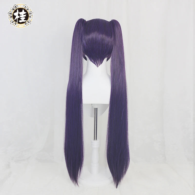 UWOWO Mona Megistus Cosplay Wig - Genshin Impact Astral Reflection 90cm Purple Twin Tail Wig