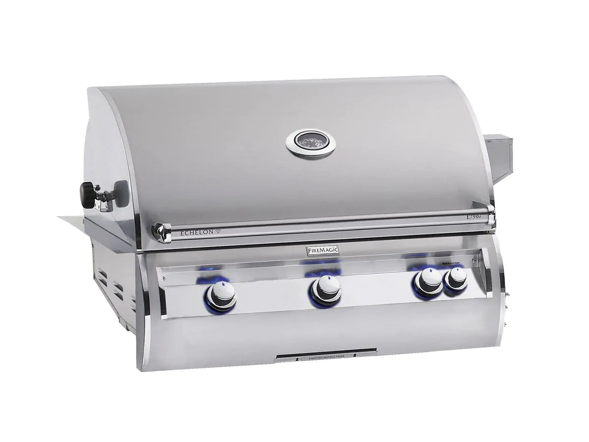Fire Magic Echelon Diamond E790i 36-Inch Propane Gas Built-In Grill with Backburner, Rotisserie Kit and Analog Thermometer