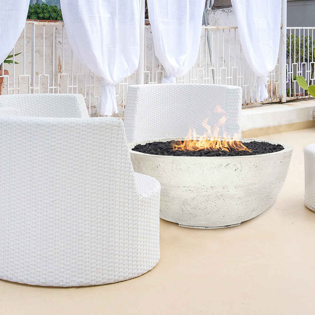 Moderno 1 Fire Bowl - Outdoor Gas Fire Pit with Lava Rocks