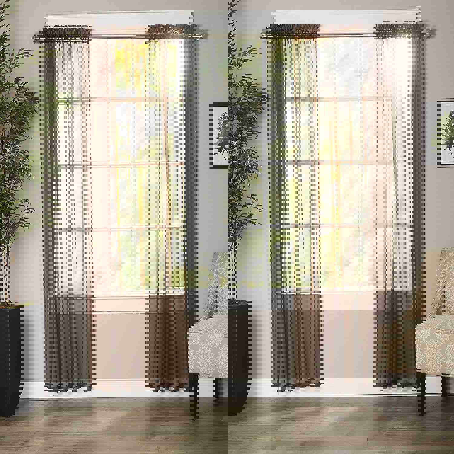 Luxury Sheer Curtains Set of 2 for Kitchen, Bedroom, and Living Room