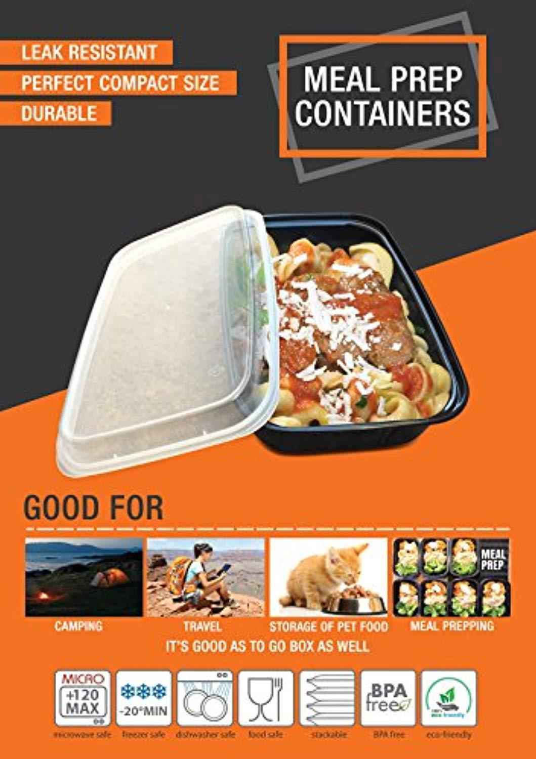 15-Pack 32 oz Premium Meal Prep Containers by Charulyza - BPA Free, Leak Resistant & Stackable