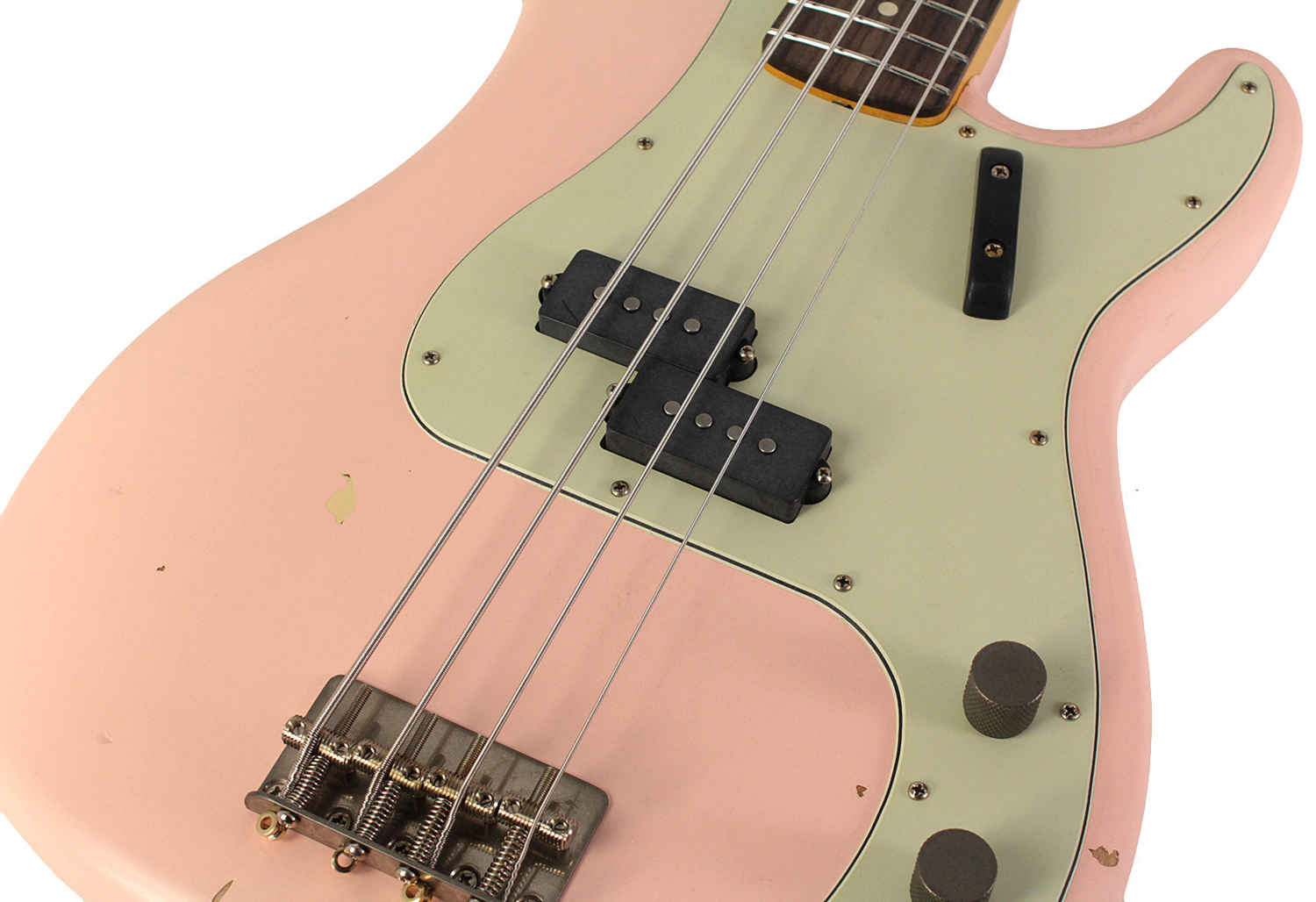 Nash PB-63 Bass Guitar, Shell Pink, Light Aging