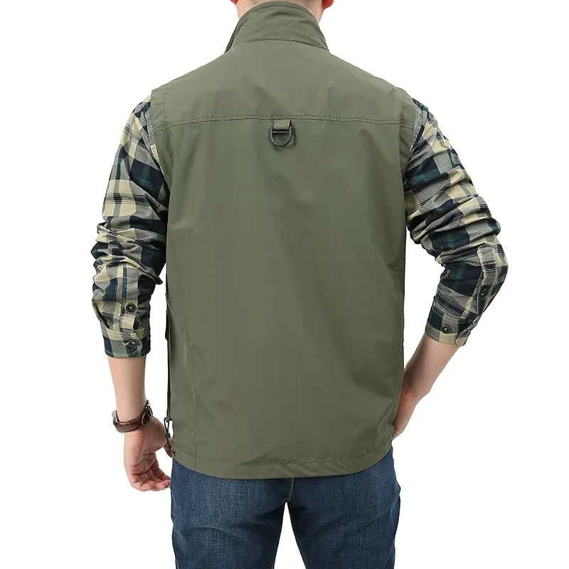 Summer Outdoor Photographer Waistcoat - Men's Tactical Vest with Multiple Pockets