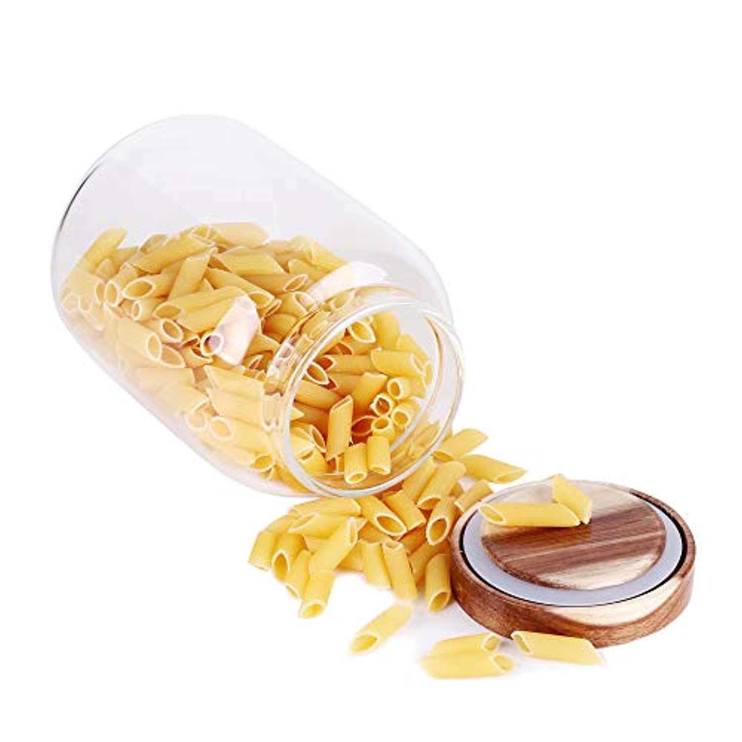 Hunnibi Glass Storage Jar with Airtight Lid for Tea, Coffee, Honey, and Spices