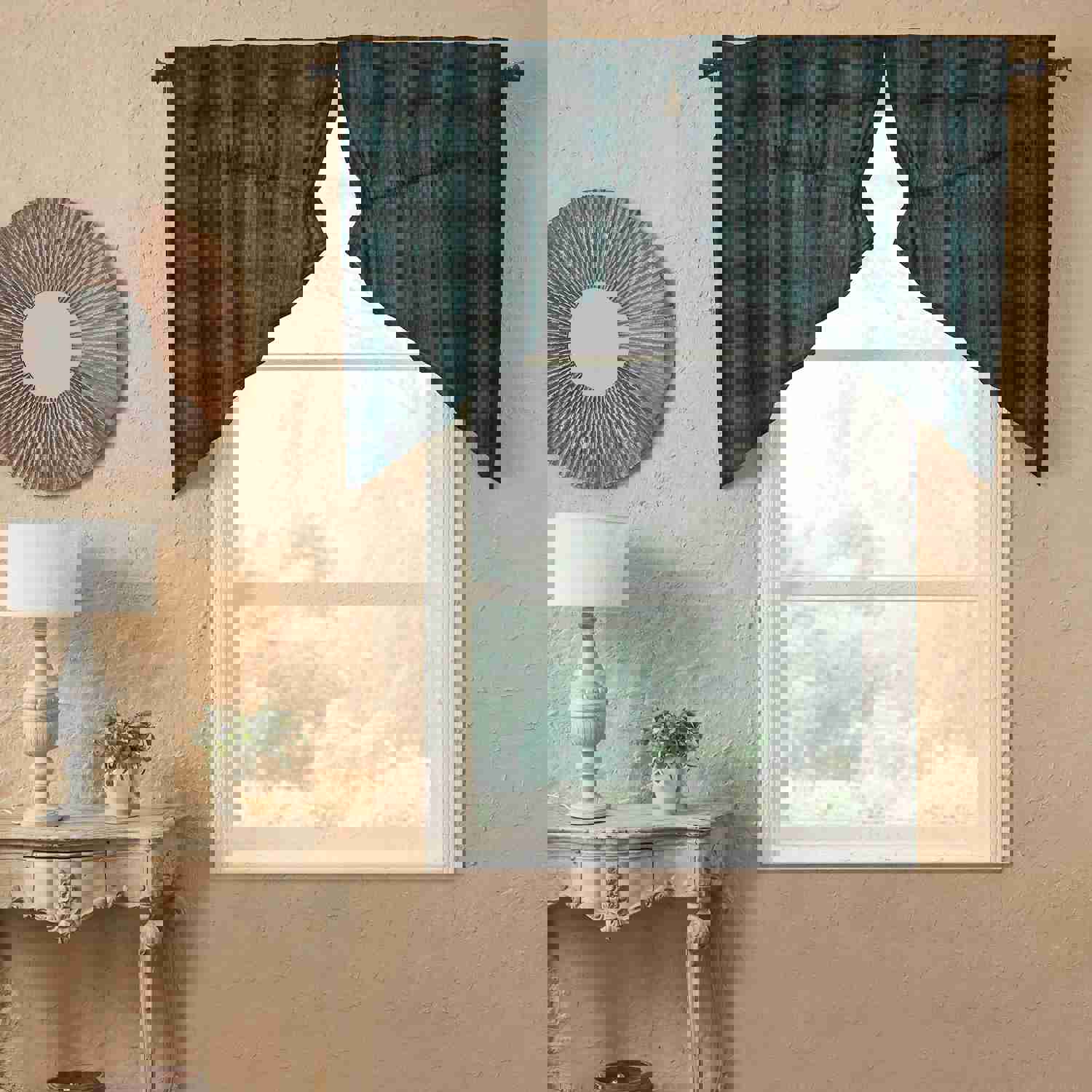 Pine Grove Prairie Swag Set of 2 - Rustic Cotton Curtains for Country Decor