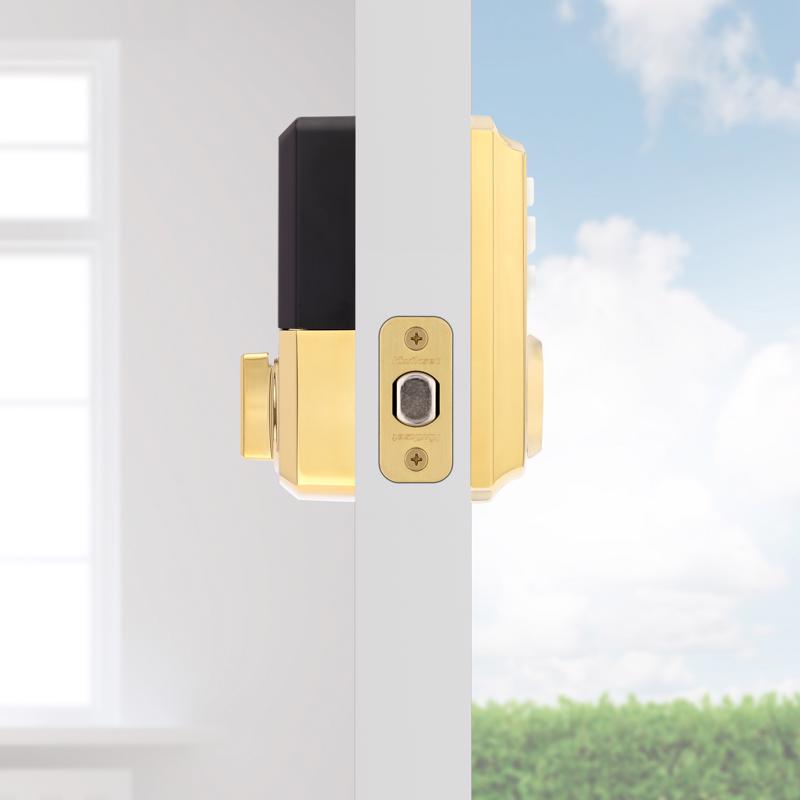 Kwikset SmartCode Polished Brass Metal Electronic Deadbolt