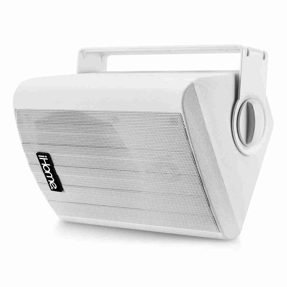 iHome iHSI-W525BT-PR-WHT 5.25" Waterproof Mountable Outdoor Bluetooth Speakers - Pair (White)