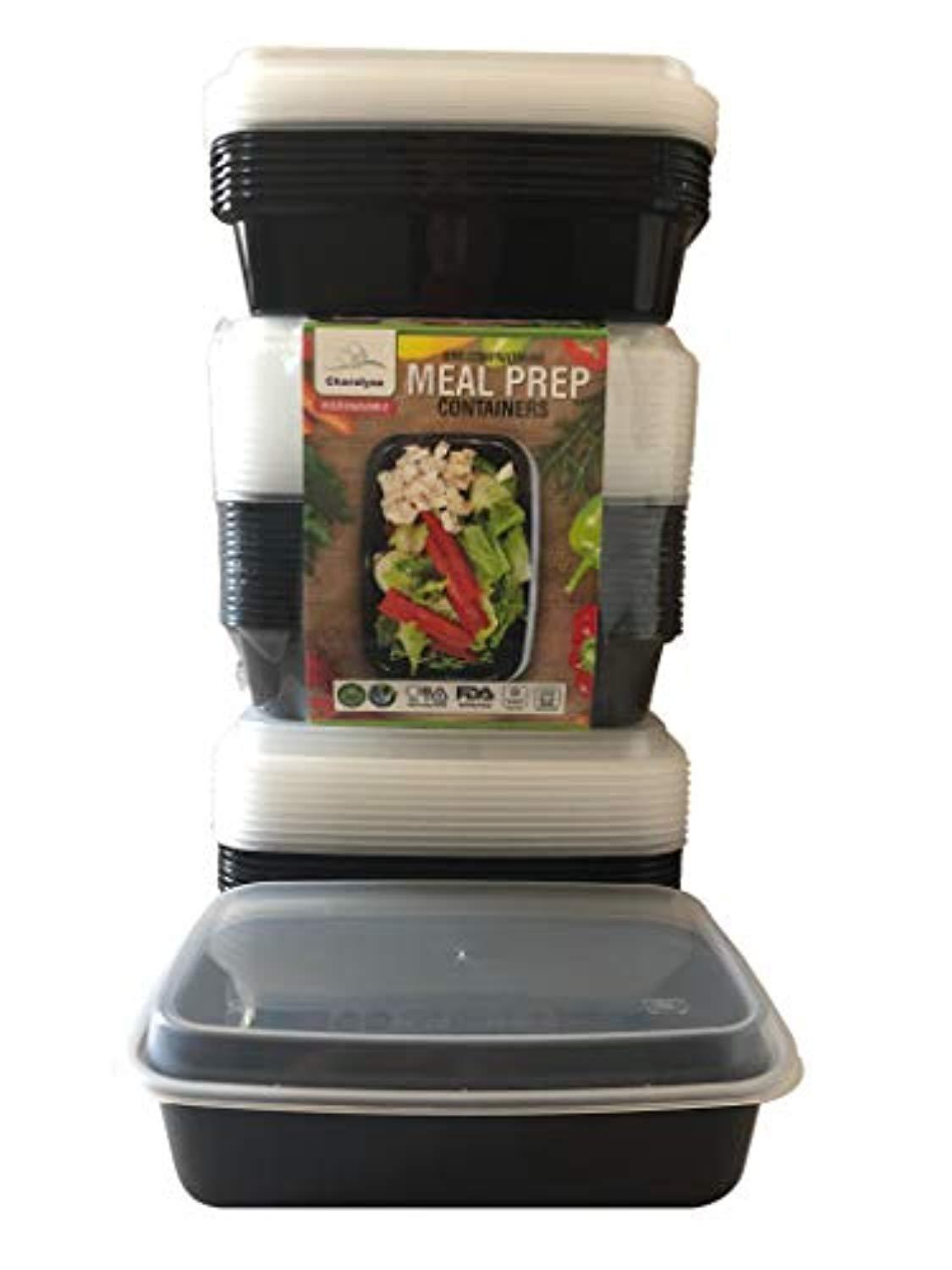 15-Pack 32 oz Premium Meal Prep Containers by Charulyza - BPA Free, Leak Resistant & Stackable