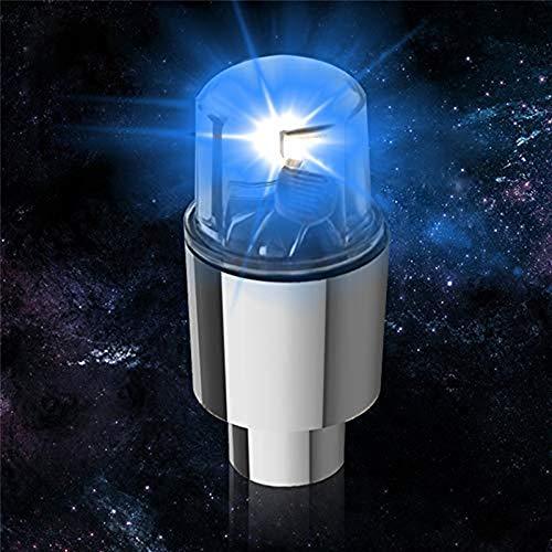 Gechiqno 4 Pair LED Wheel Lights - Car Bike Wheel Tire Tyre Valve Dust Cap, Safety, Waterproof, Motion Activated
