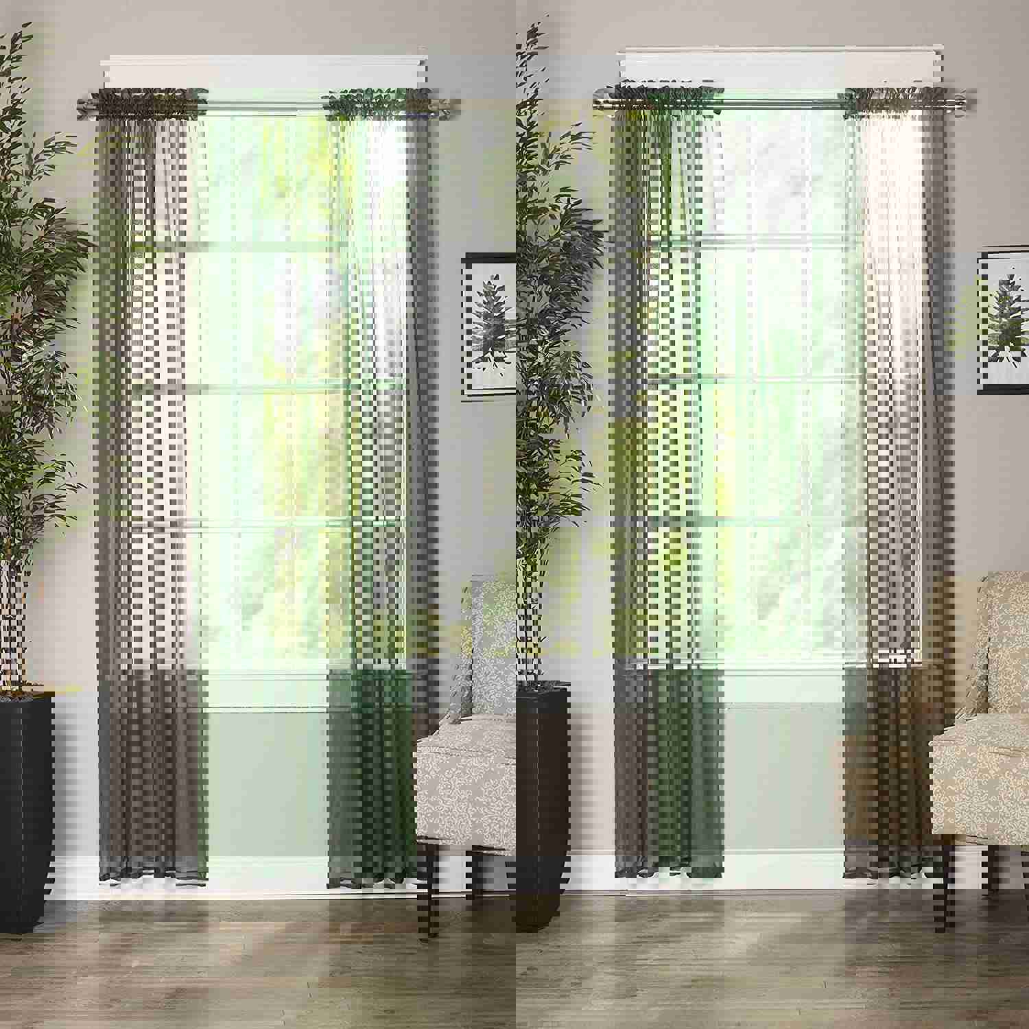 Luxury Sheer Curtains Set of 2 for Kitchen, Bedroom, and Living Room