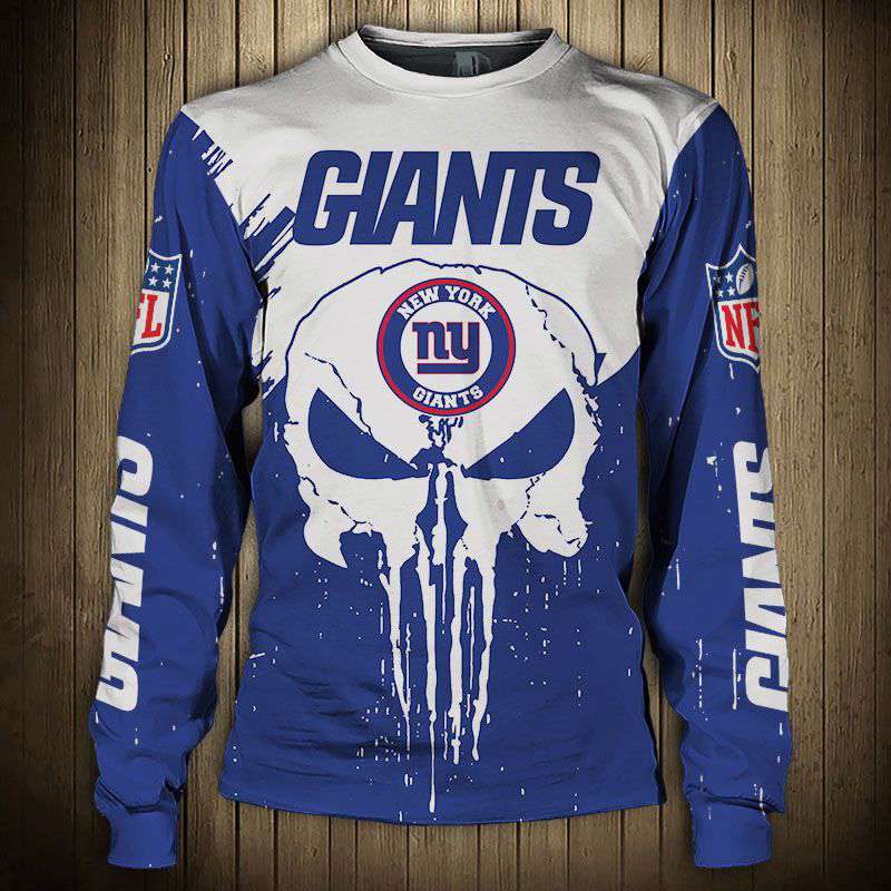 Men's New York Giants Punisher Sweatshirt - Lightweight Pullover with Screen Print
