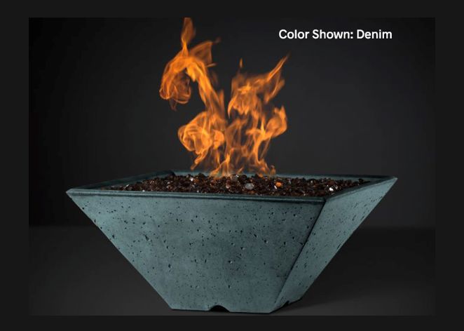 Fire Bowl Ridgeline: Square with Electronic Ignition - Free Cover Included [Slick Rock Concrete]