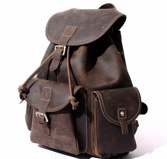Cool Leather Men's Travel Backpack - Durable Waxed Canvas School Backpack
