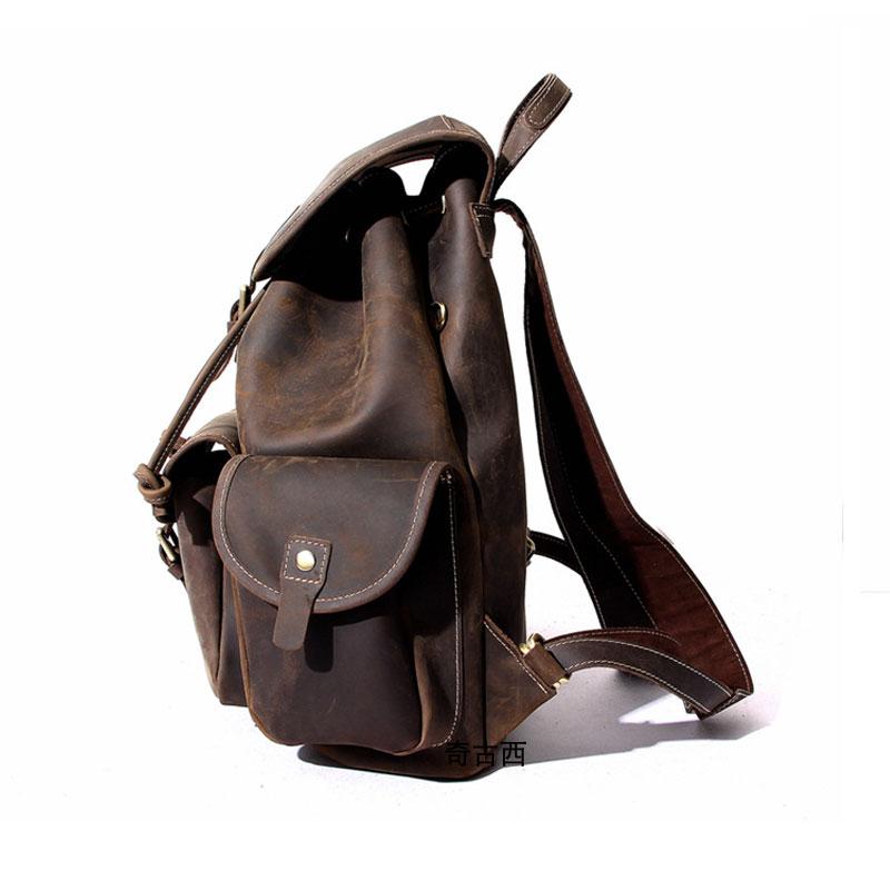 Cool Leather Men's Travel Backpack - Durable Waxed Canvas School Backpack