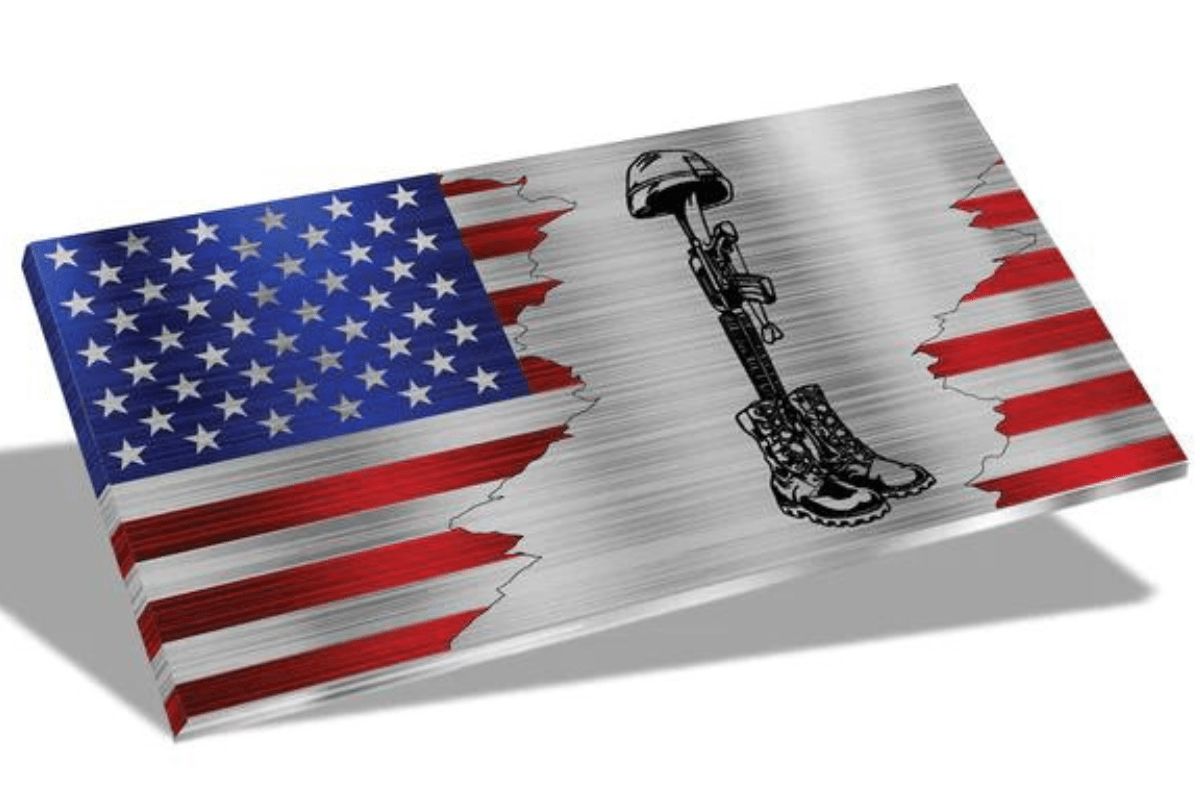 Metal Art of Wisconsin Indoor/Outdoor Hero Flags - High-Quality Brushed Aluminum