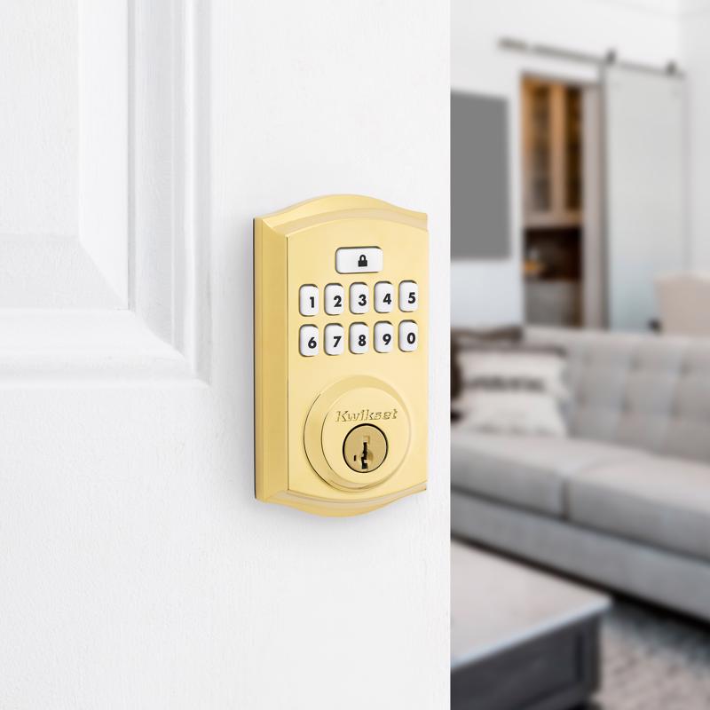 Kwikset SmartCode Polished Brass Metal Electronic Deadbolt