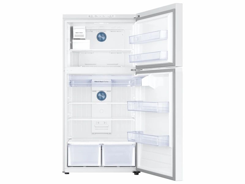 New Samsung 21.1 cu. ft. Top Freezer Refrigerator with FlexZone Freezer, White, Energy Star, Ice Maker (RT21M6215WW)