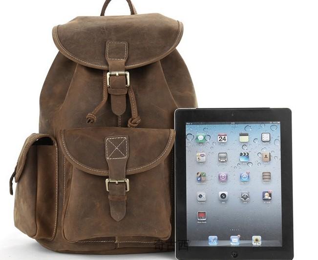 Cool Leather Men's Travel Backpack - Durable Waxed Canvas School Backpack