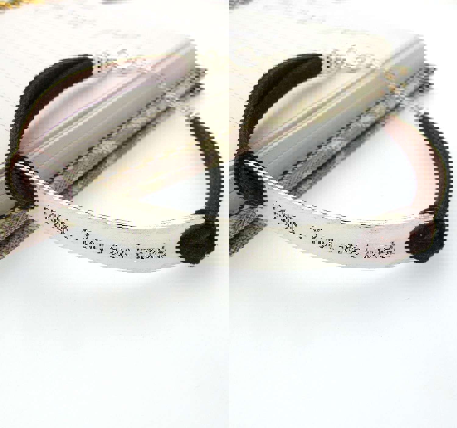 Personalized Leather Bracelet for Boyfriend - Custom Engraved Gift