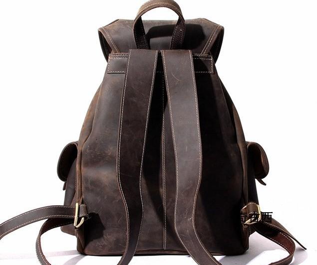 Cool Leather Men's Travel Backpack - Durable Waxed Canvas School Backpack