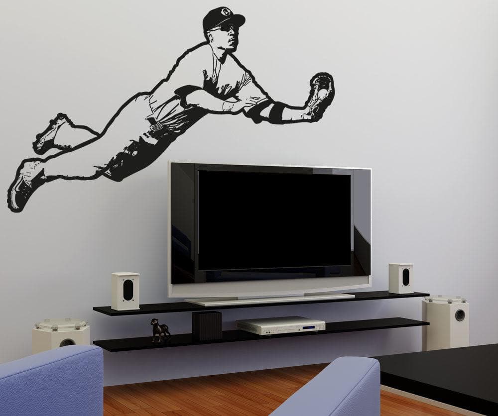 Vinyl Wall Decal Sticker Baseball Diver #1278