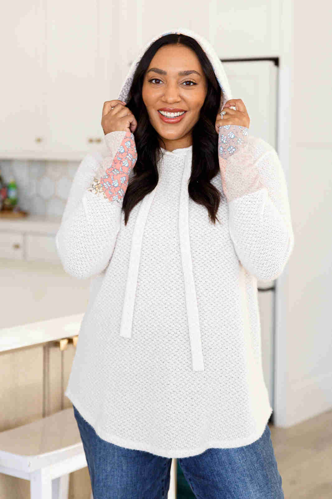 A Tad Chilly Waffle Knit Hoodie