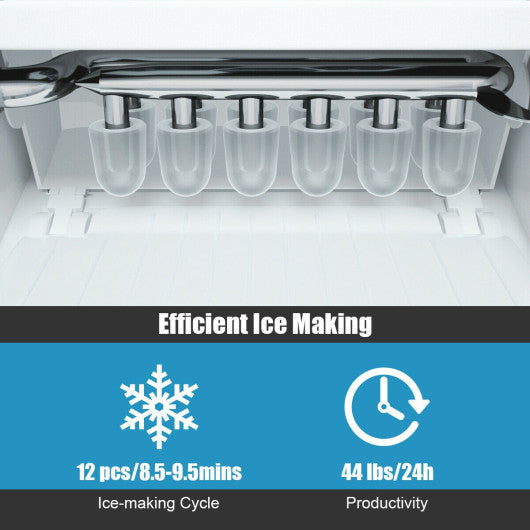 44 lbs Portable Countertop Ice Maker Machine with Scoop - Navy