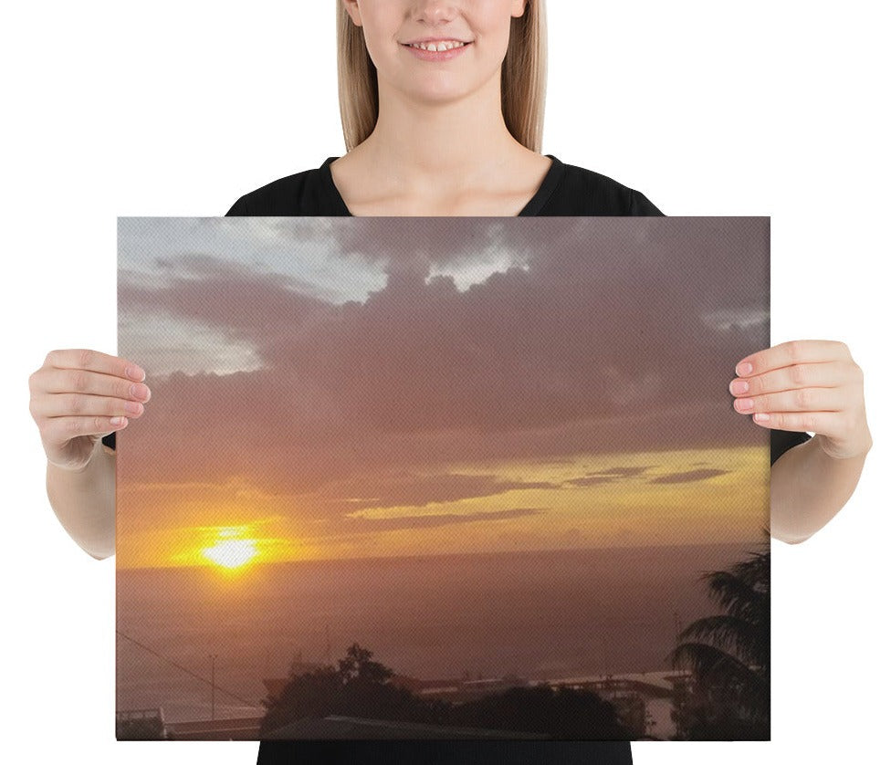 St. Vincent and the Grenadines Canvas Wall Art - Puce Sunset