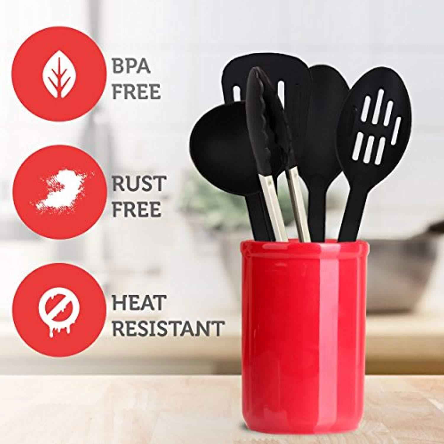 24-Piece Nylon Stainless Steel Kitchen Utensils Set - Non-Stick & Heat Resistant Cookware Collection