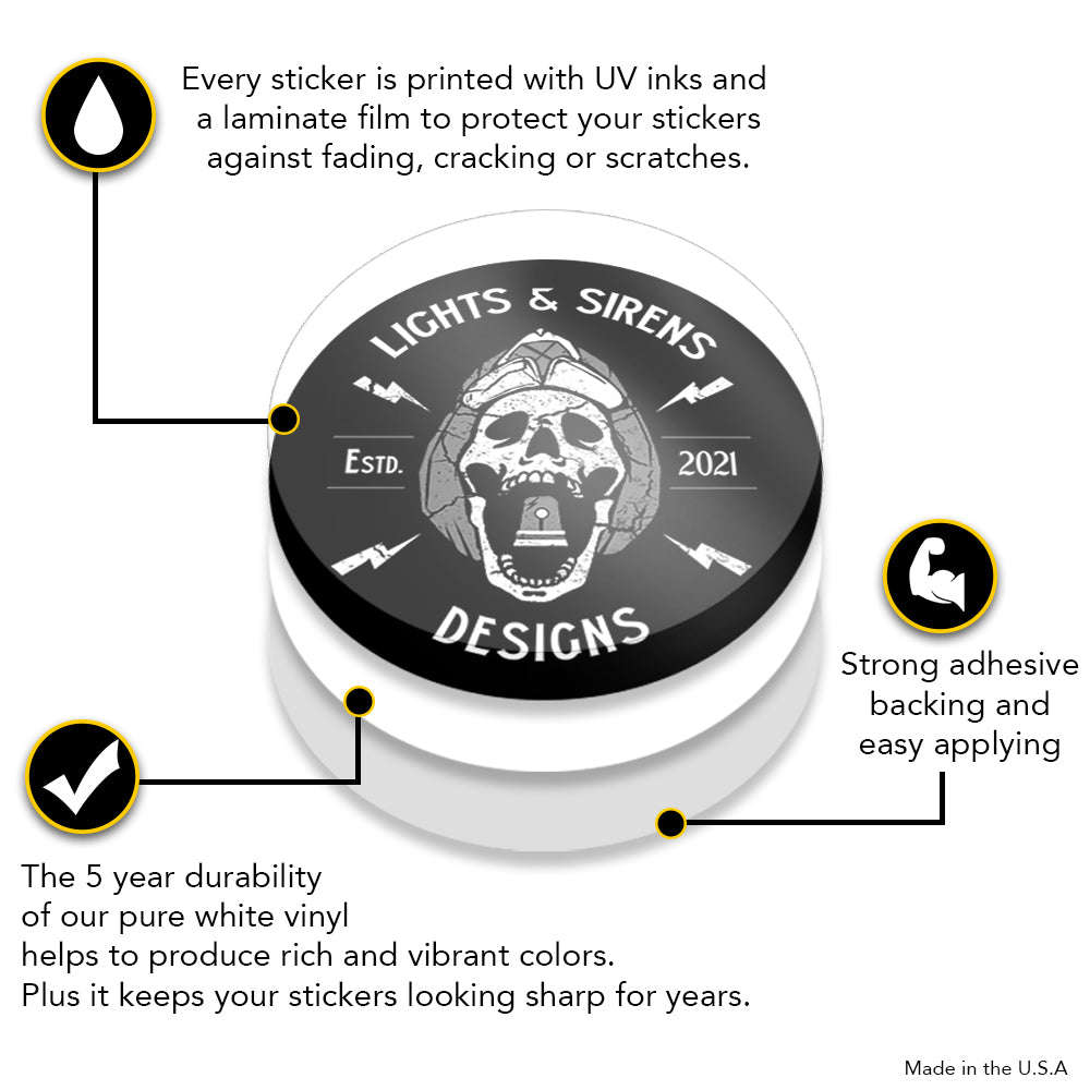 First DUE Firefighter Skull Sticker - Aggressive Interior Attack Decal