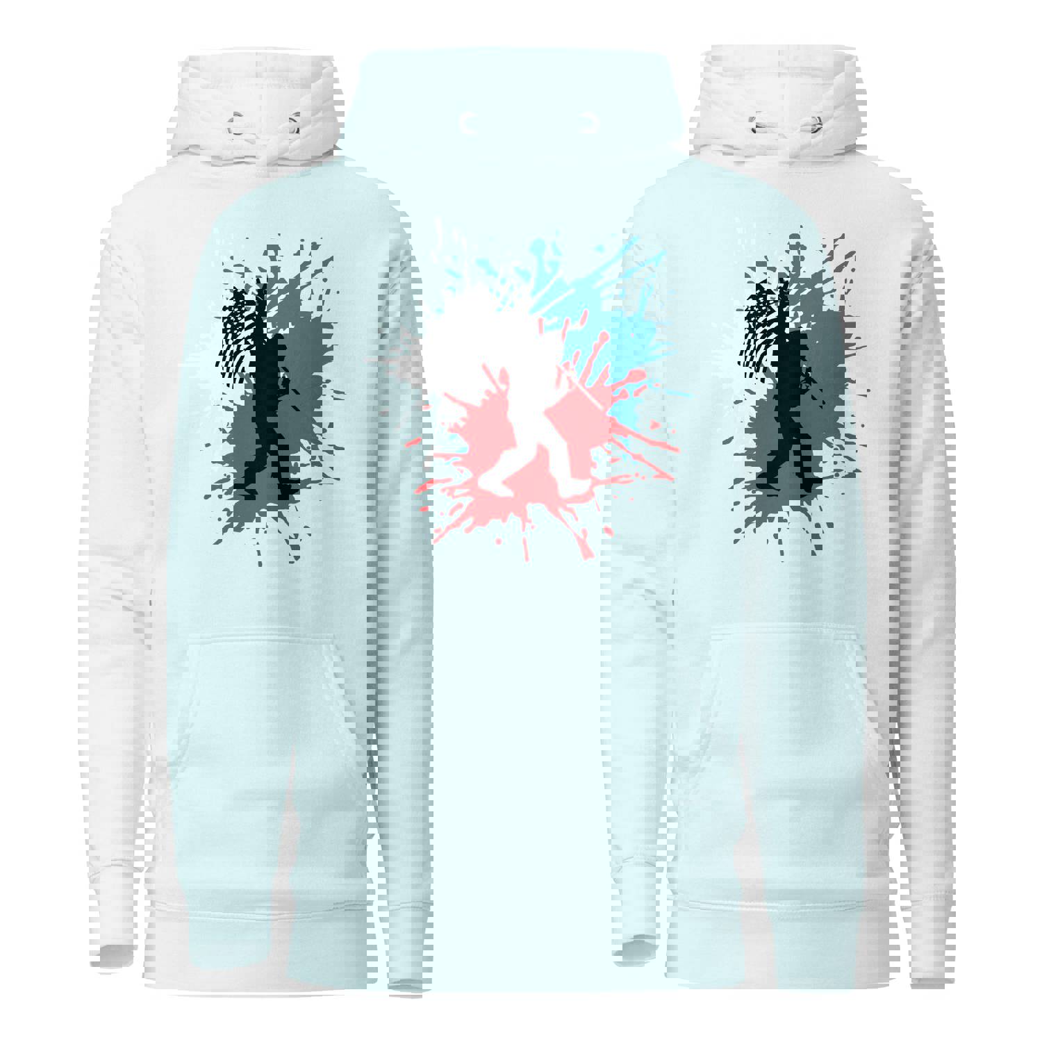 Bigfoot Sasquatch Red White and Blue American Flag Unisex Hoodie