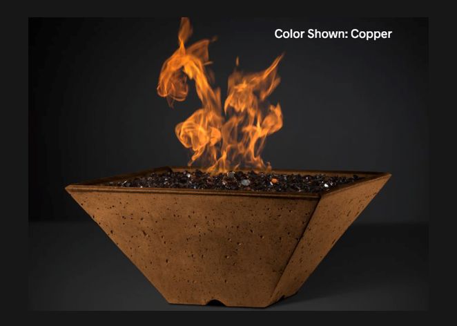 Fire Bowl Ridgeline: Square with Electronic Ignition - Free Cover Included [Slick Rock Concrete]
