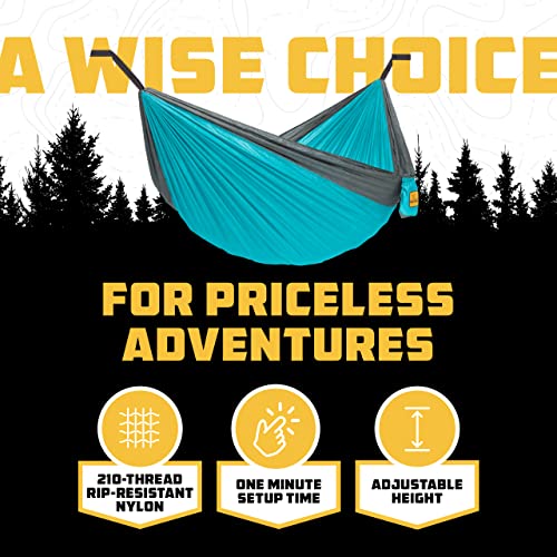 Wise Owl Outfitters Camping Hammock - Portable Lightweight Parachute Nylon for Outdoor Adventures