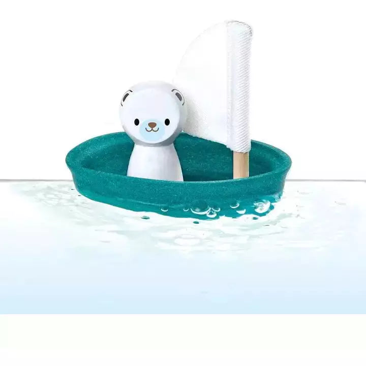 Plan Toys Sailing Boat - Polar Bear Bath Toy