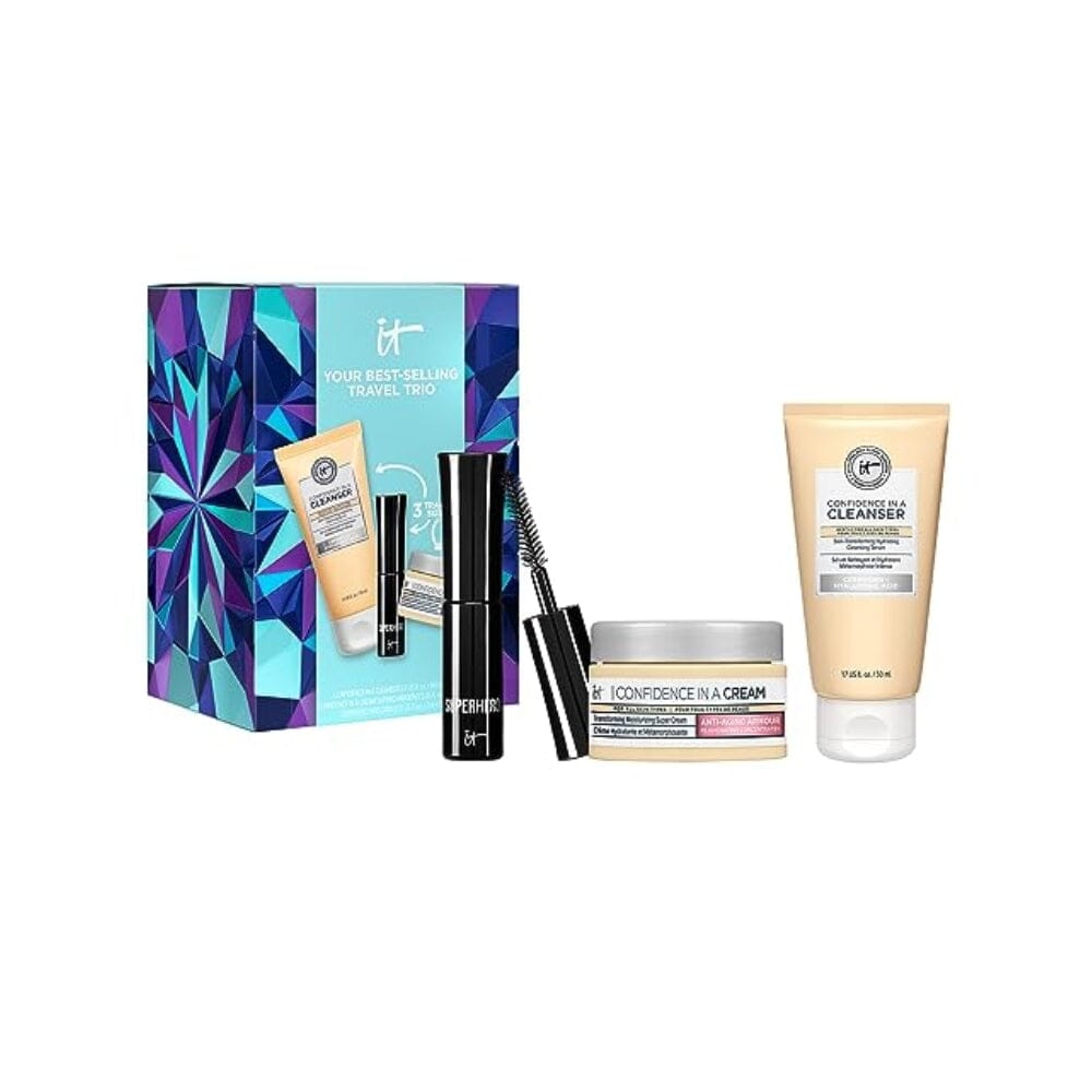 IT Cosmetics Best-Selling Travel Size Trio Gift Set – 3-Piece Eye Makeup + Facial Skincare Kit