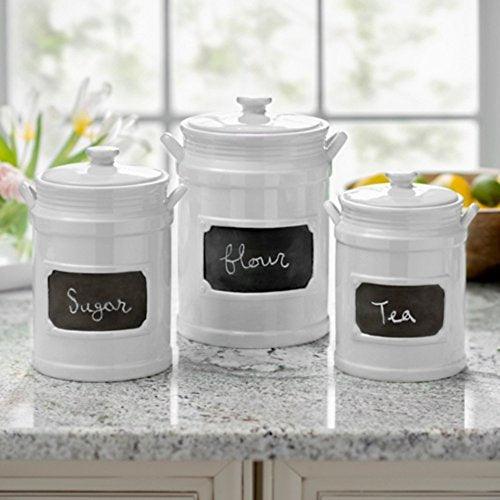 Premium 3-Piece Porcelain Airtight Canister Set for Kitchen & Bathroom Storage