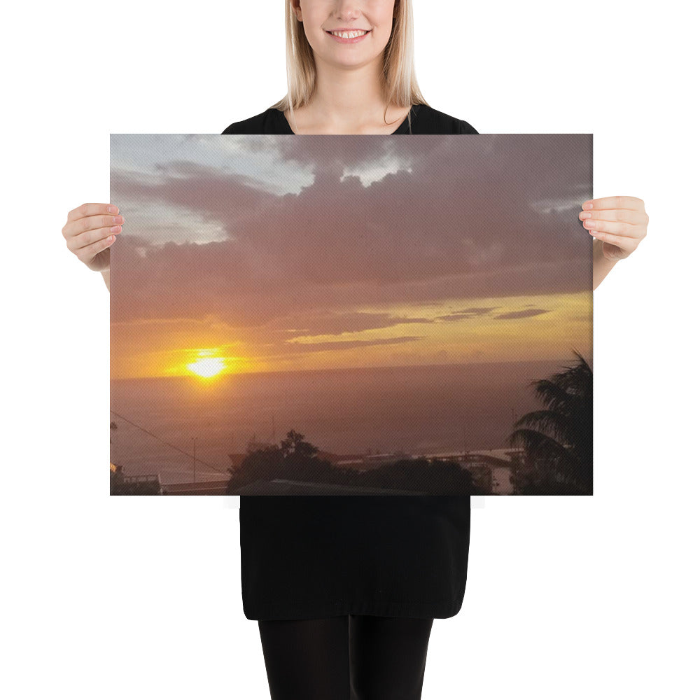 St. Vincent and the Grenadines Canvas Wall Art - Puce Sunset