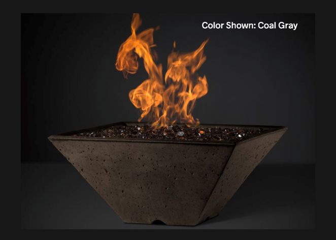 Fire Bowl Ridgeline: Square with Electronic Ignition - Free Cover Included [Slick Rock Concrete]