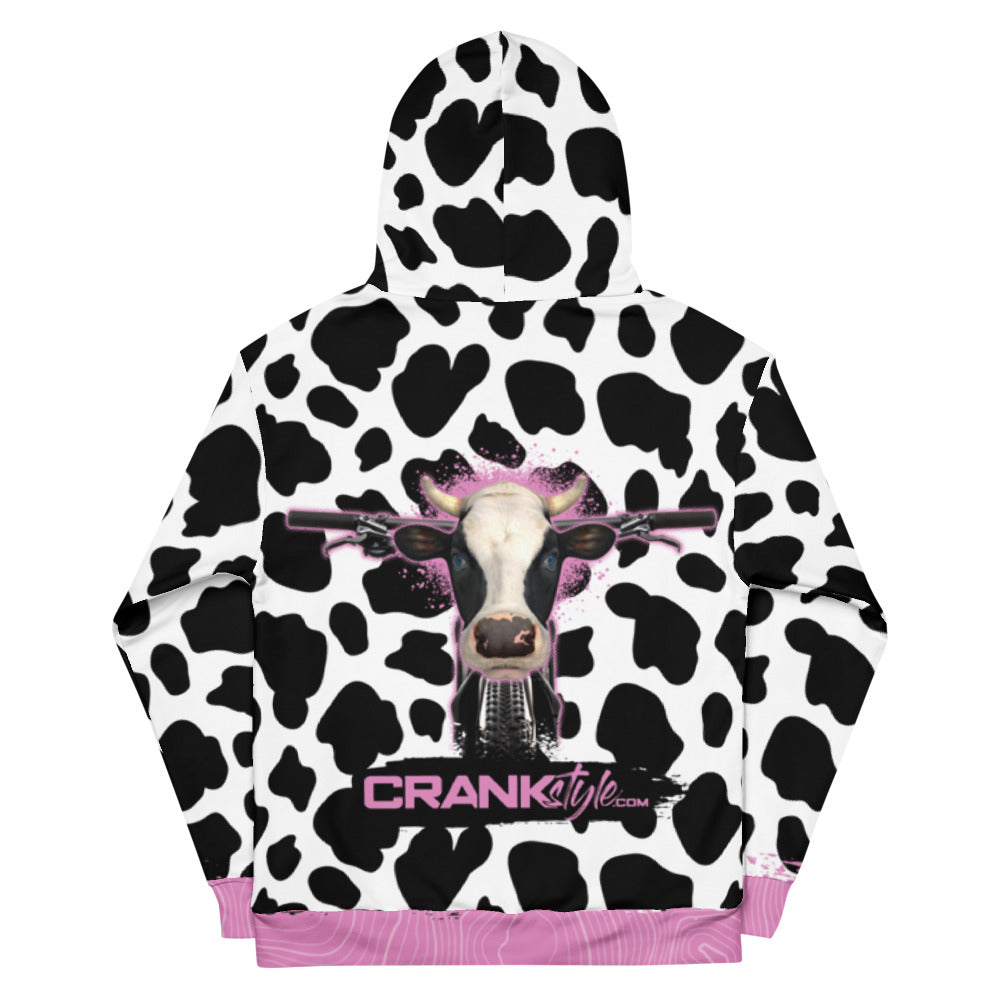 MTB Cow Hoodie - Unisex Mountain Bike Cow Pattern Hoodie