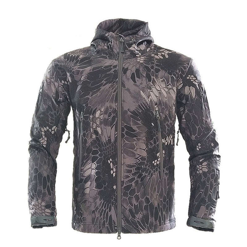 Men's Windproof Waterproof Jacket - Outdoor Winter Softshell with Fleece Lining