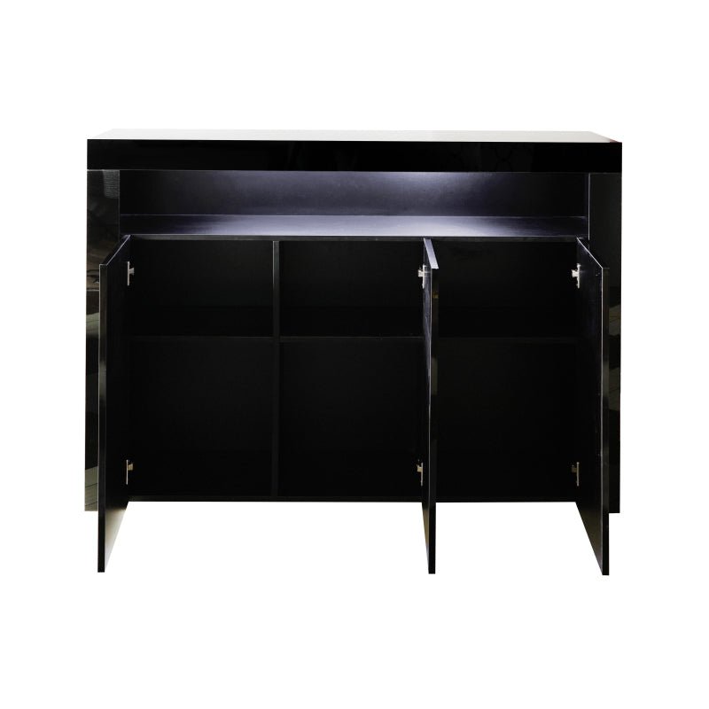 Modern Wooden Storage Cabinet with LED Light for Dining Room, Kitchen